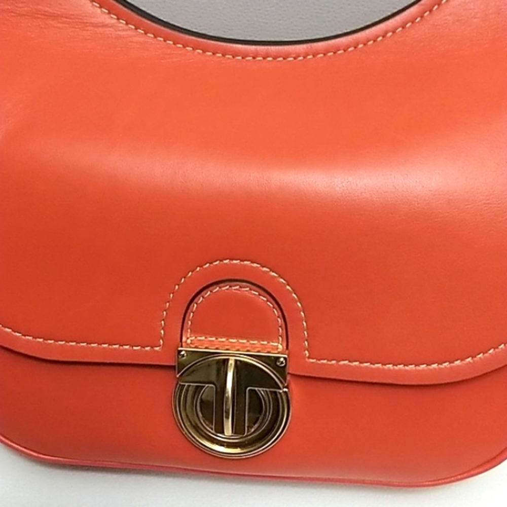 Tory Burch Small James Leather Saddle Crossbody Bag - Picture 11 of 13